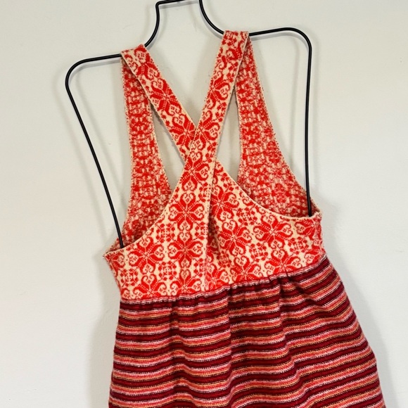 FREE PEOPLE Women’s Red Orange Knit Empire Waist Sweater Dress Wool Blend Size M - Picture 5 of 8
